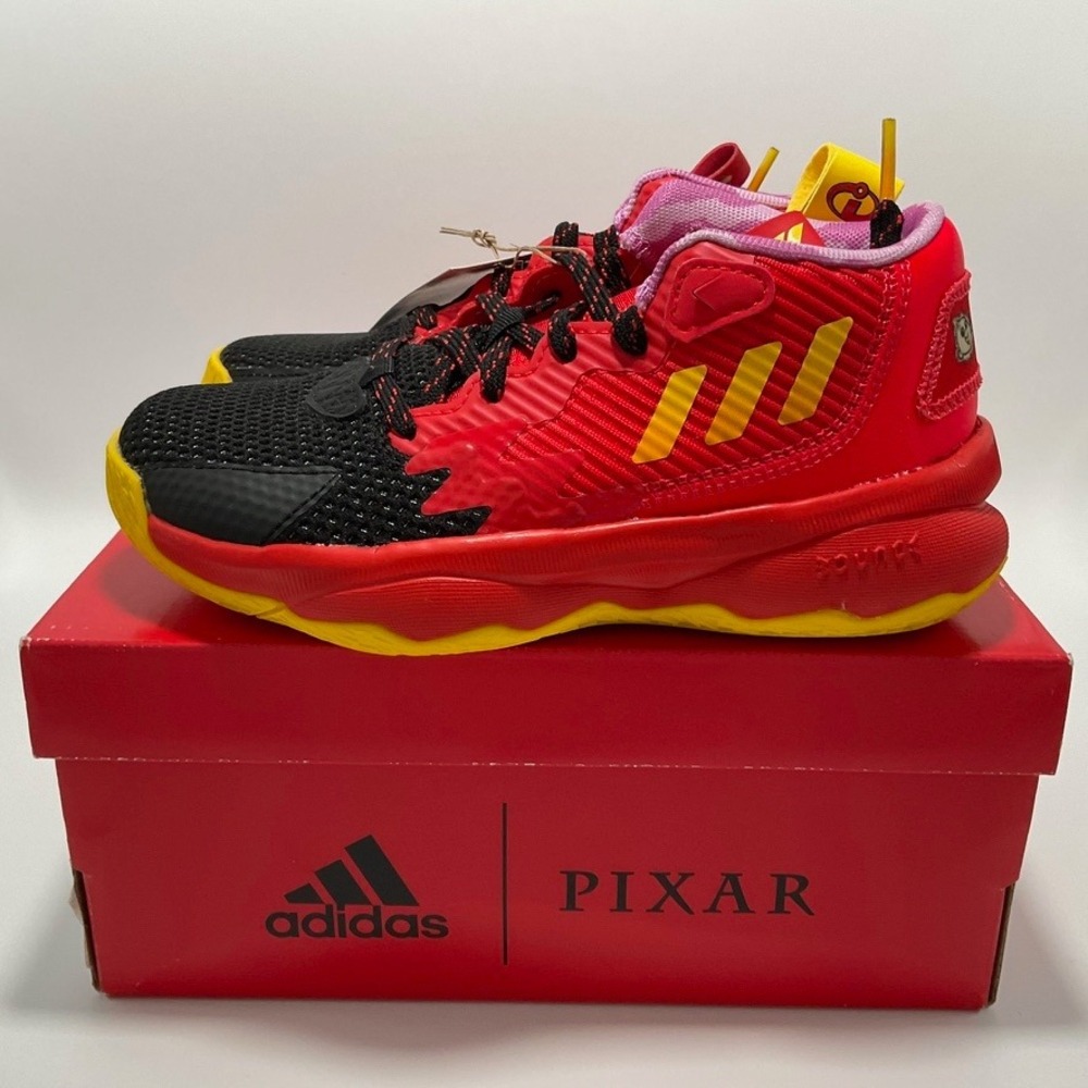 Adidas Kids Dame Mr. Incredible Pixar Red Yellow Basketball Shoes Size 12K